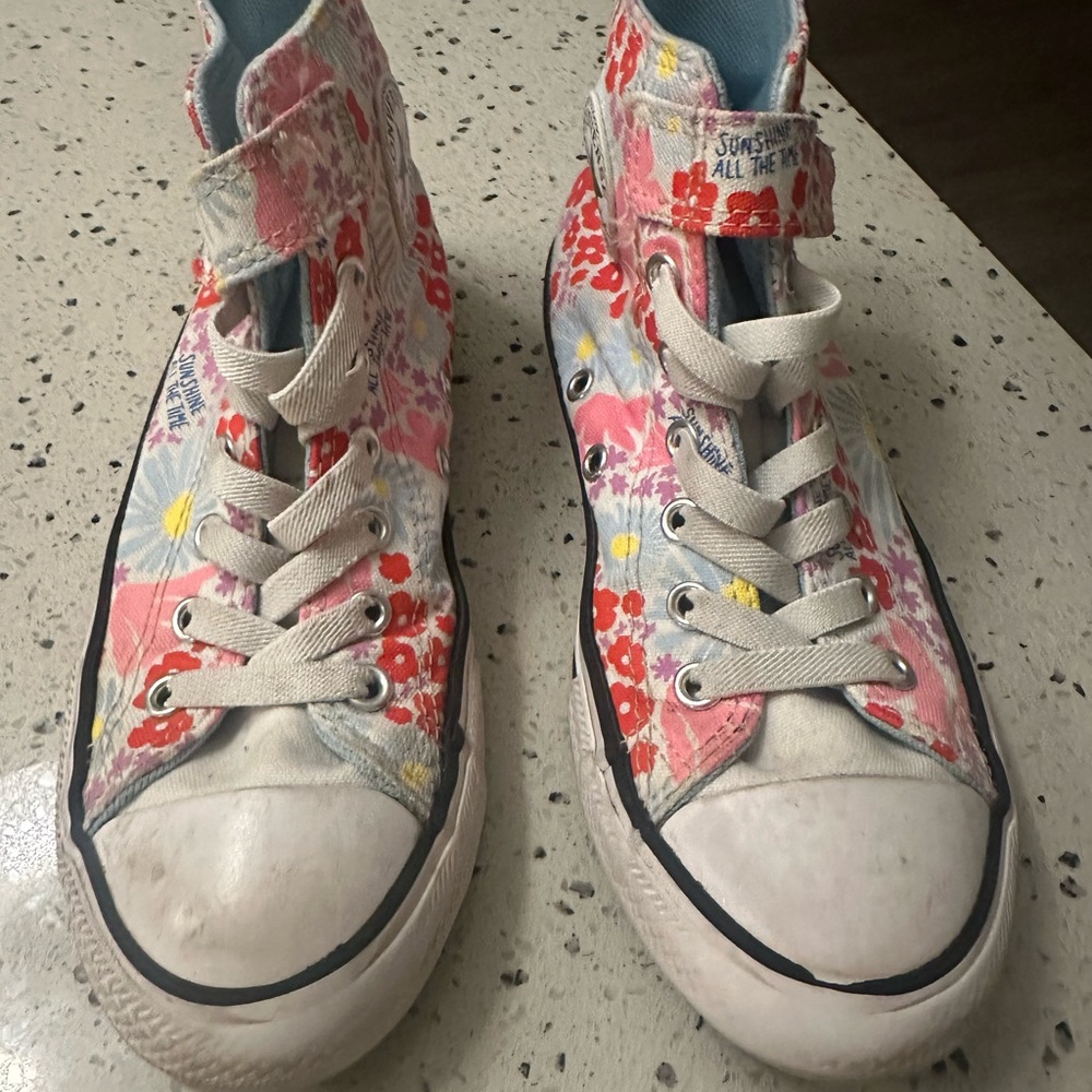 Converse Kids Floral High-Top Sneakers - Pink and Red